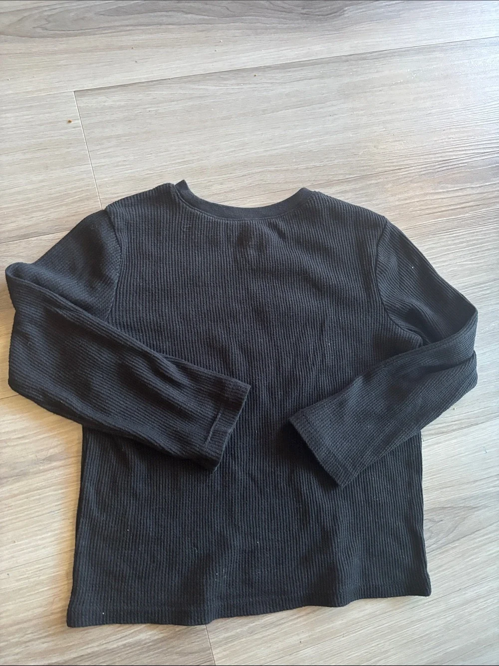 Old Navy Black Ribbed Long Sleeve Tee for Kids